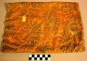 Bag belonging to mask, orange silk with chrysanthemum design