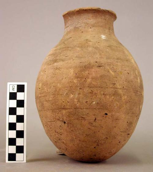 Pottery unpolished brown ware jars