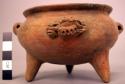 One small pottery tripod bowl-stone cist ware