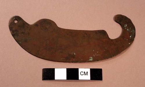 Large copper knife - whale shape