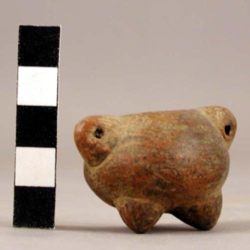 Miniature tripod pottery vessel - with handles