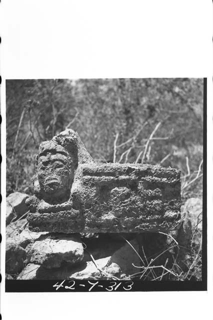 Building east of Tanmul, sculpted facade stone