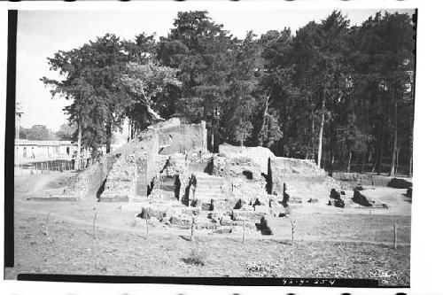 General view of mound during excavation