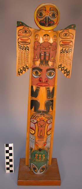 Miniature totem pole (19" high)