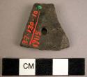 Plain grey ware potsherd - perforated