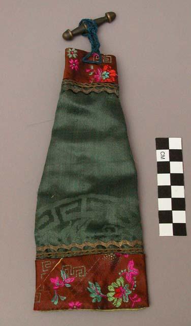 Silk pouch, old bone ornament