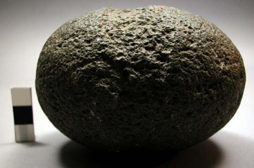 Large grooved ovoid stone sinker (mahe)