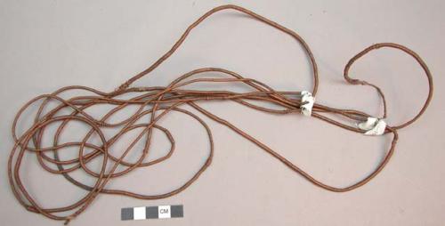 Necklace of native drawn wire wound over fiber or horse hair