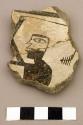 Ceramic sherds, black on white human figures, plain exterior