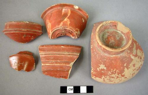 14 Sherds (red glaze)