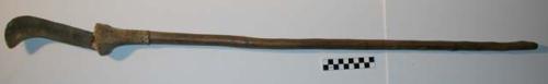 Billhook - wooden shaft, iron blade