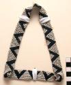 Beaded headband, .75" wide, triangular pattern in blue and white (ijikubwe)