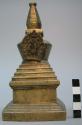 Brass model of a tibetan temple