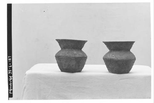 A-1-117, A-1-118 2 yellow ware jars, Height 10.4