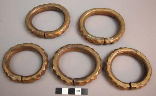 Bracelets, brass