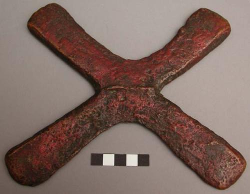 One handa, copper shaped and used as money, of a reddish color