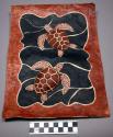 Tapa cloth turtle painting in relief