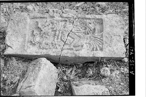 Inner door lintel, under face, S. Bldg., Glyphic group