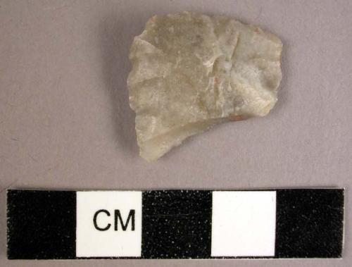 Fragment of white chert scraper