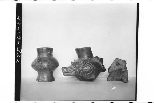 Plumbate Miniature Standard Jar, Fish Pot, and Pisote