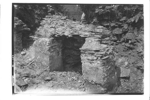 Central doorway from N.E.Taken from within chamber