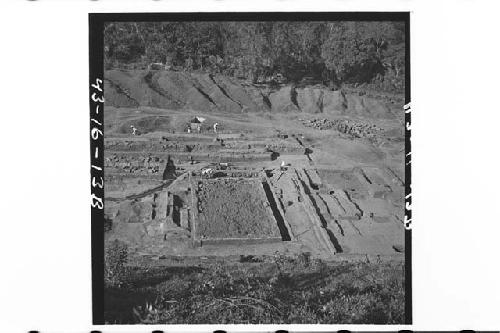 Three views from upper portion of central structure looking north and down on St