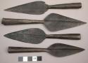 4 pieces of iron spear head money (likon, sing.; makon, pl.)