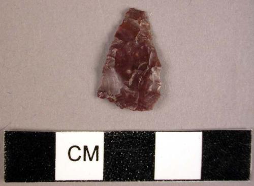 Very small red chert scraper