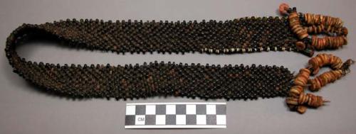 Belt of vegetable and shell beads