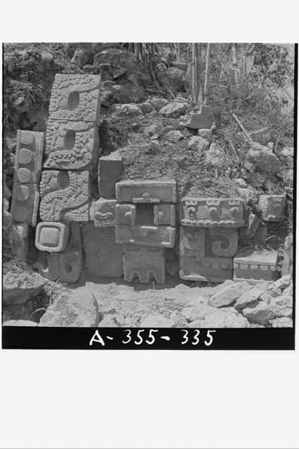 Mask and snake decoration, Structure 1A1, Northeast corner