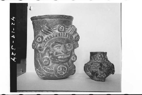 Plumbate Head and Arm Jar and Plumbate Miniature Head Jar