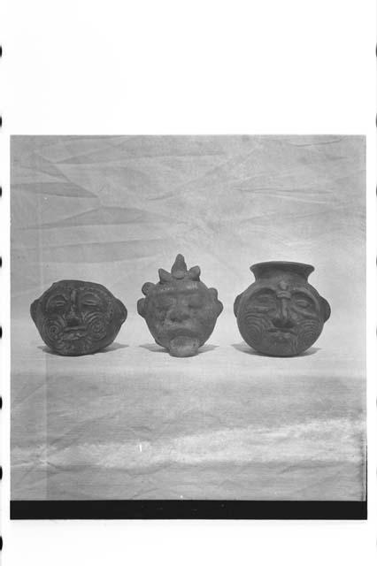 2 small plumbate effigy jars + one plumbate effigy bell.