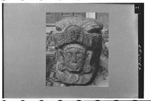 Sculptured head in collection of Manuel Herrera, Guatemala City.