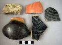 18 potsherds - Khirbit Kerak ware and andiron fragment