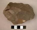 Chipped stone biface, handaxe, roughly chipped, roughly ovate