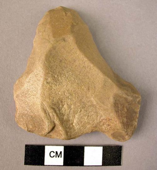 Concave-edged stone scraper, roughly triangular shape