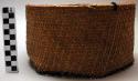Round basket, open hexagonal weave, black yarn handle, mbombozalo