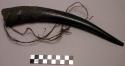 Trumpet of antelope horn with fibre attachment, dio