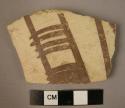 Painted potsherd - ladder design