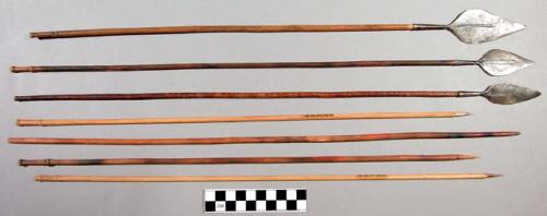 Arrows, wooden shaft with iron leaf-shaped head, large, kodwa