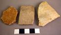 Ceramic rim and body sherds, undecorated, various vessels
