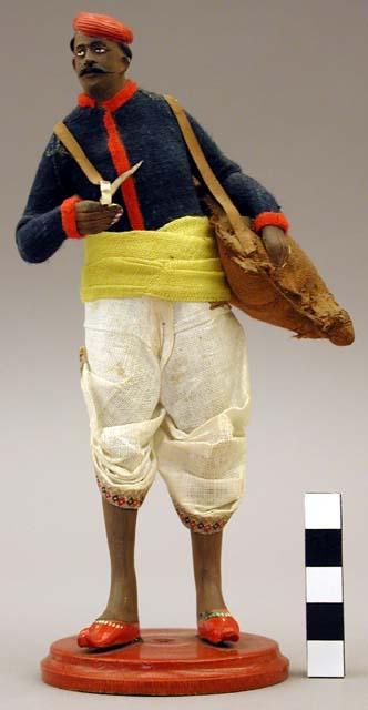 Figurine, male, hindu water carrier or Bhistee