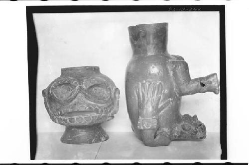 Plumbate Human head Jar; Plumbate Man Standing on his Head