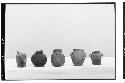 Miniature vessels. L: 1729-Str. A-V, above floor, E. Court, Black. 2.: 3983-Nuri