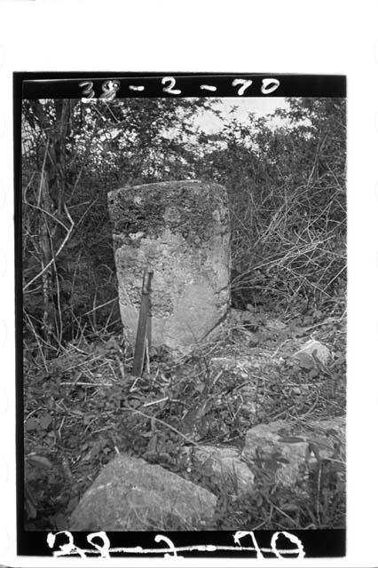 Stucco covered column on platform, east of Structure Q162