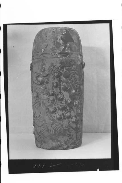 Plumbate cylindrical jar - decorated (cat. # A-143).  14a- Tejeda painting of sa