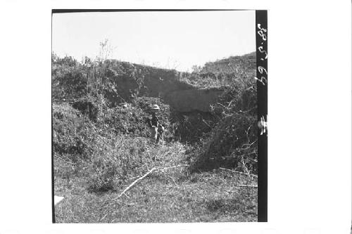 NW corner of stairs & 1st. battered terrace of N. face of Platform