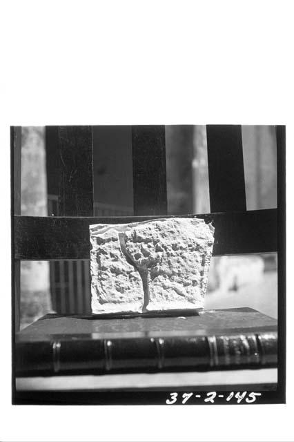 Glyphic band on peripheral flange, Stone Altar No. 5; Inscription has 24 glyphs.