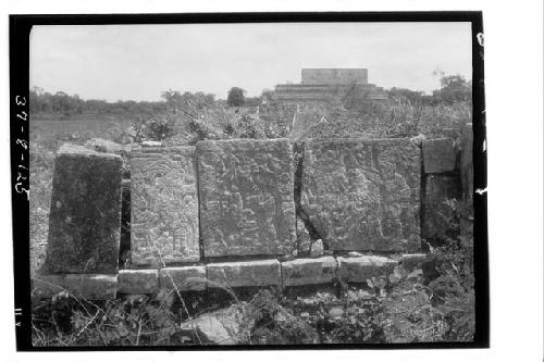 Sculptured Altar, on top east wall of Ball Court 3D4