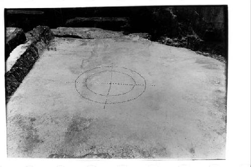 Astronomical Circle as floor of Temple Court Period I, a, Structure A-V.  Holes